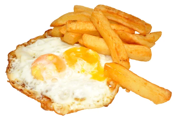 Fried Eggs And Chips — Stock Photo, Image