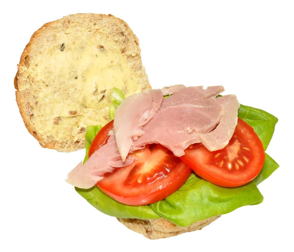 Ham And Salad Sandwich Roll — Stock Photo, Image