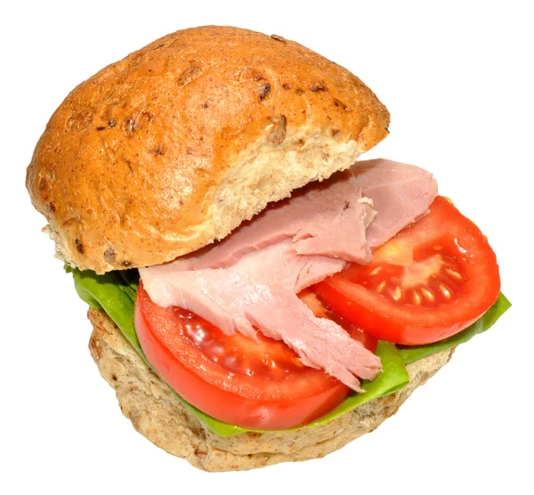 Roll sendvič šunka a salátem — Stock fotografie