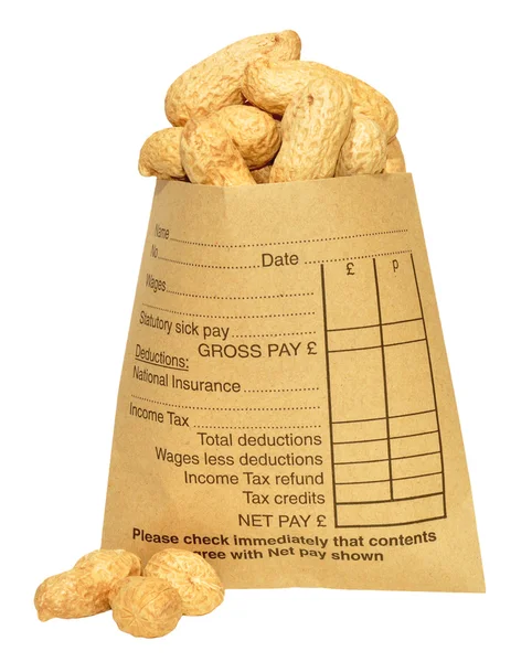 Wage Packet And Peanuts — Stock Photo, Image
