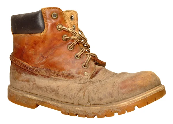 Gamla slitna arbete boot — Stockfoto