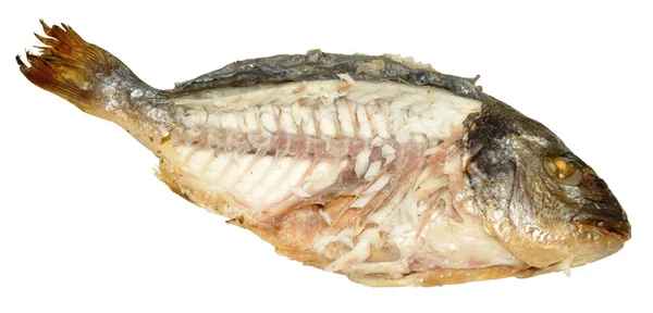 Gekochter Fisch mit Fleisch ausgesetzt — Stockfoto