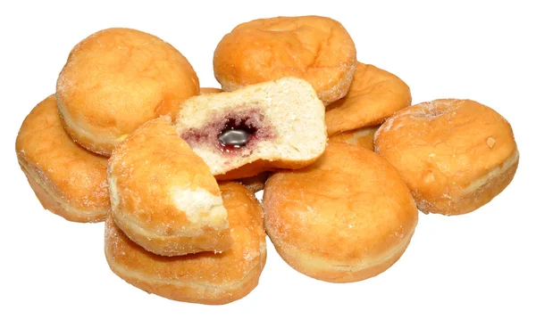 Заполненные вареньем пончики — стоковое фото