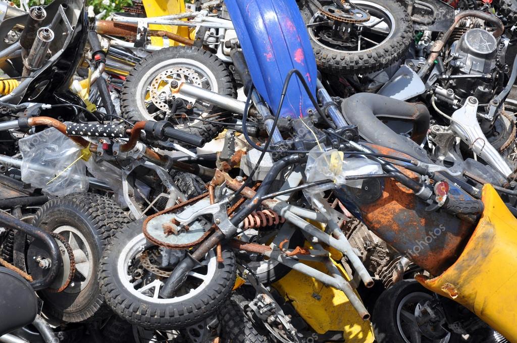 Pictures motorcycle wrecks Pile Of Scrap Motorcycles — Stock Photo © philkinsey 42641665
