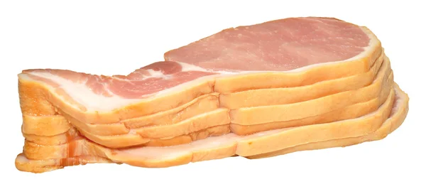 Plátků odkrojte syrové slaniny — Stock fotografie