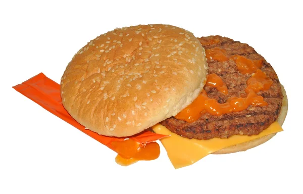 Microwave Beefburger — Stock Photo, Image