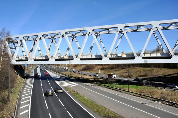 Warren Fachwerk Art Eisenbahnbrücke — Stockfoto