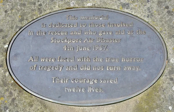 Stockport Air Disaster Memorial — Stock Photo, Image