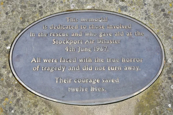 Stockport Air Disaster Memorial — Stock Photo, Image