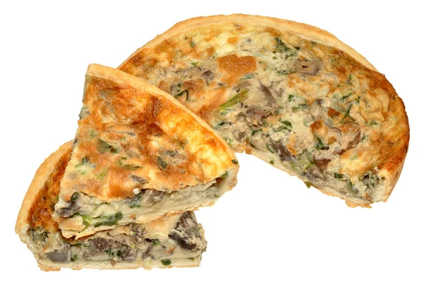 Quiche aux champignons et épinards — Photo