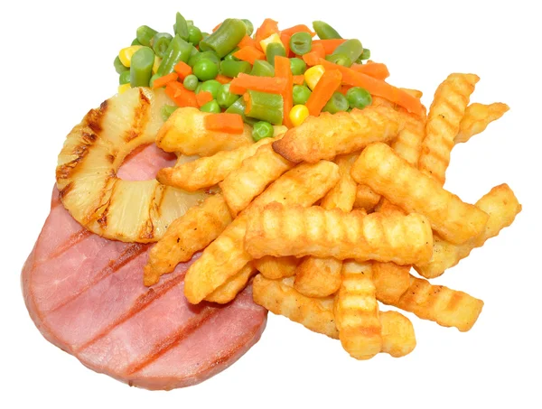 Gammon filete y patatas fritas — Foto de Stock
