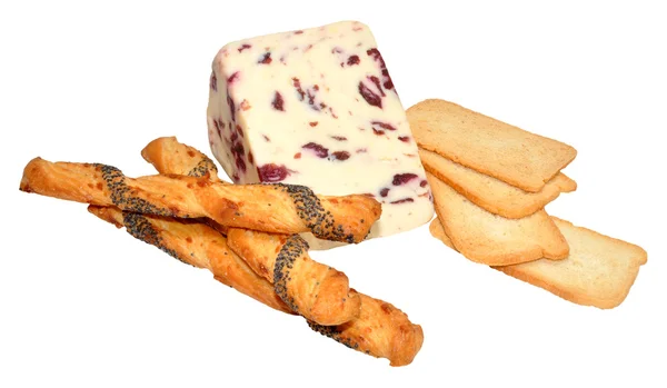 Wensleydale And Cranberry Cheese — Stock Photo, Image