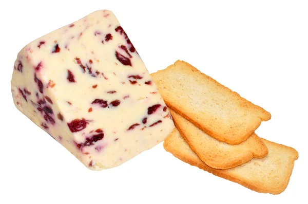 Wensleydale And Cranberry Cheese — Stock Photo, Image