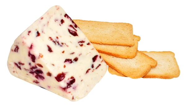 Wensleydale And Cranberry Cheese — Stock Photo, Image