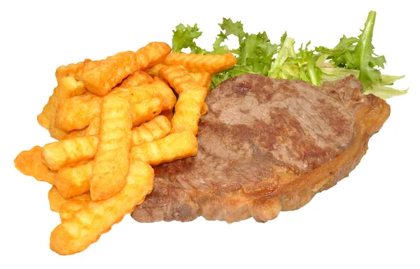 Filete a la parrilla y patatas fritas — Foto de Stock