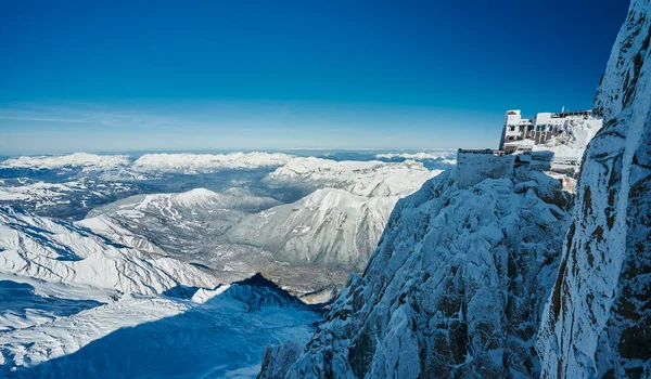 Landskap Toppen Aiguille Midi Chamonix Mont Blanc Valley Frankrike — Stockfoto