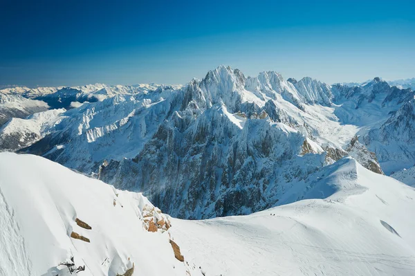 Landskap Toppen Aiguille Midi Chamonix Mont Blanc Valley Frankrike — Stockfoto