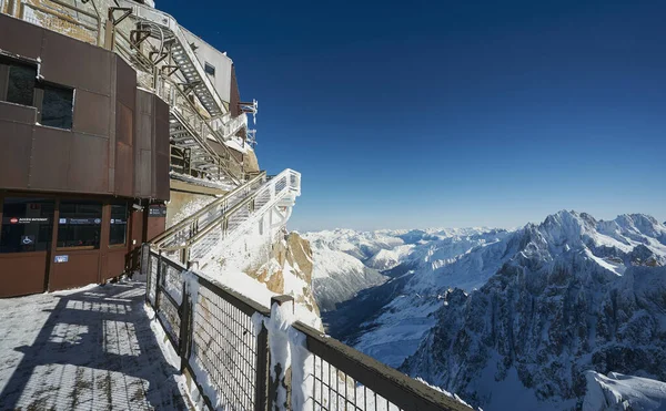 Landschaft Auf Dem Gipfel Der Aiguille Midi Chamonix Mont Blanc — Stockfoto