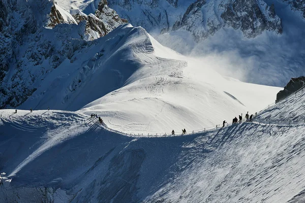 Landscape Top Aiguille Midi Chamonix Mont Blanc Valley France Stock Photo