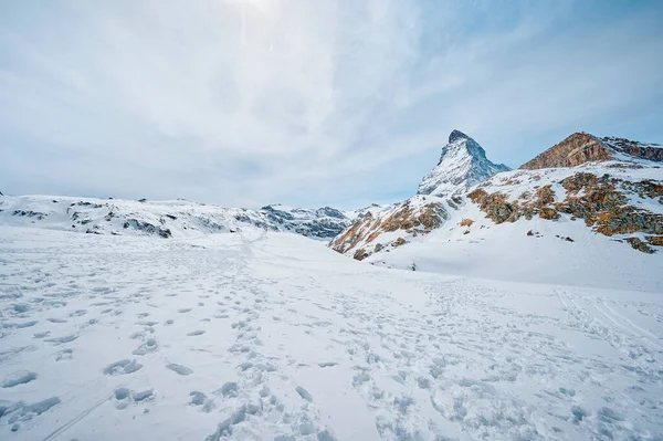 Paisaje Matterhorn Desde Estación Teleférico Schwarzsee Zermatt — Foto de Stock