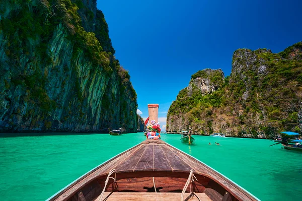 Ландшафт Лагуны Пилех Знаменитого Туристического Места Островах Пхи Пхи Таиланд — стоковое фото