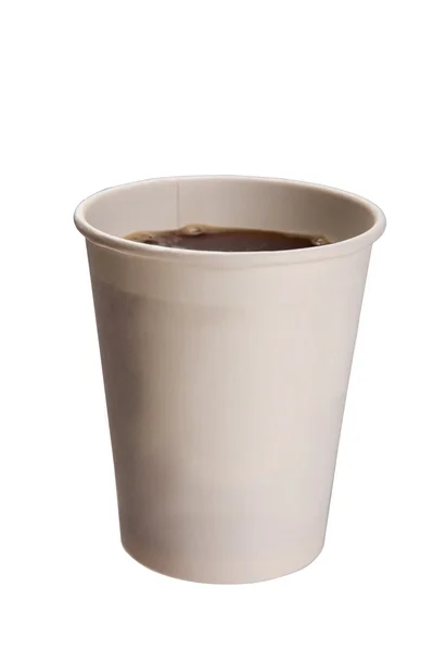 Papel de vidro descartável para bebidas quentes, cor branca.. Café, chá, cappuccino, chocolate quente . — Fotografia de Stock