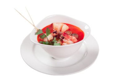 Japon mutfağı, beyaz zemin üzerine gıda.