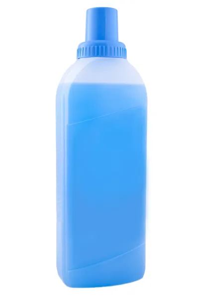 在白色背景上的洗涤剂清洁剂冲洗瓶. — 图库照片