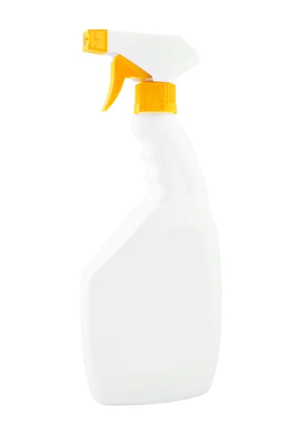 Mytí lahví, detergent čisticích prostředků na bílém pozadí. — Stock fotografie