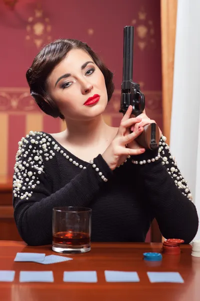 kadın bir retro tarzı 30-TH sıkı giysiler