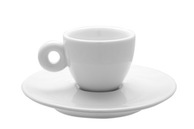 Beyaz klasik 30 ml beyaz bir daire ile bir fincan espresso kahve için.