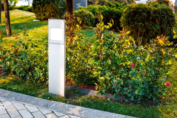 Lanterne Fer Moderne Éclairage Jardin Sol Avec Des Fleurs Roses — Photo