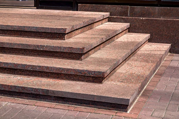 Corner Granite Staircase Stone Steps Rise Threshold Building Facade Architecture — Stock Fotó