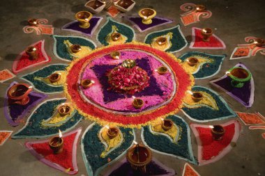 diya rangoli ile