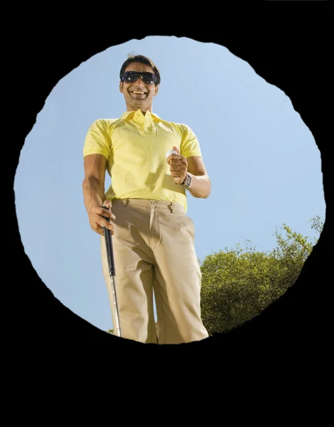 Golfer smiling — Stock Photo, Image