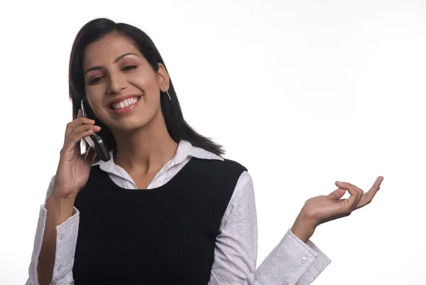 Businesswoman with phone — Stock Photo, Image