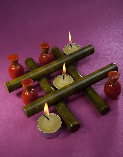 Svíčky v dekorativní styl — Stock fotografie