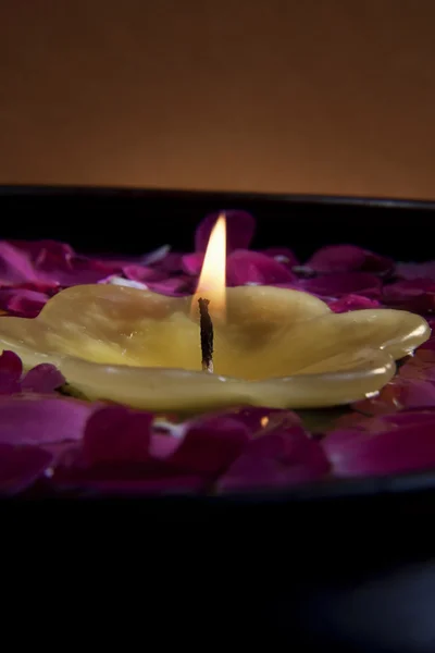 Flowers and candles — Stock Photo, Image