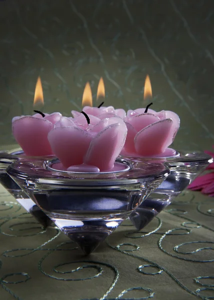 Decorative pink candles — Stock Photo, Image