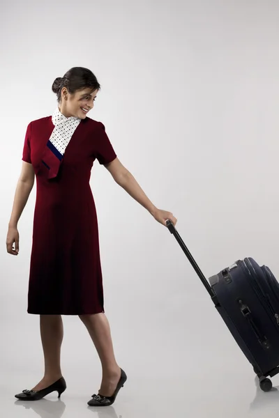 Portrait of an air hostess — Stock Photo, Image