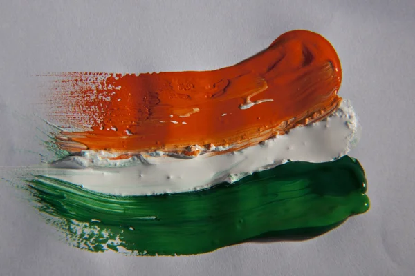 Different coloured paints as Indian flag