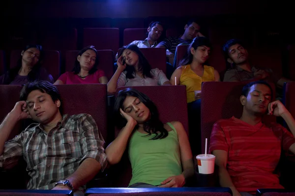 People watching a movie with 3D glasses — Stock Photo, Image