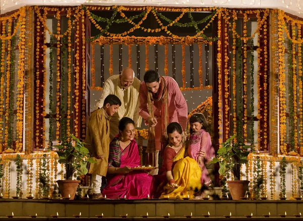 Image of Indian Family celebrating Diwali festival-MJ333746-Picxy