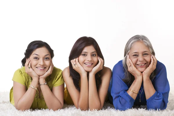Girl with her mother and grandmother — Stock Photo, Image
