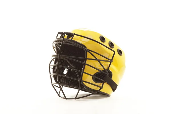 Yellow Hockey helmet — Stock Photo, Image