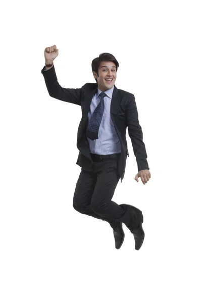 Young Businessman jumping — Stock Photo, Image