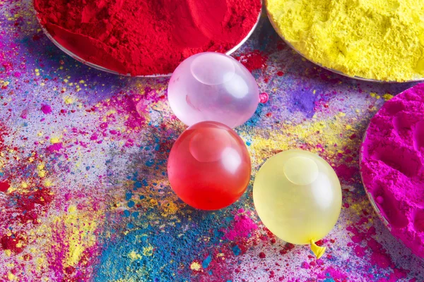 Wody bomby i kolorowy proszek holi festiwalu — Zdjęcie stockowe