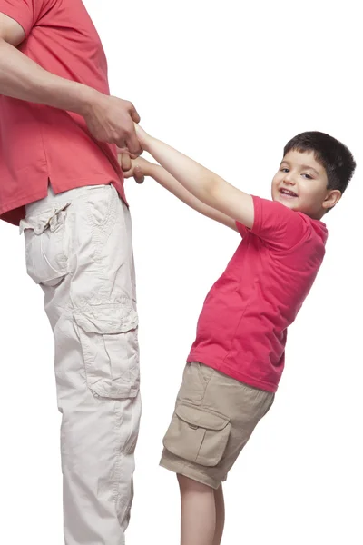 Feliz padre e hijo abrazando — Foto de Stock