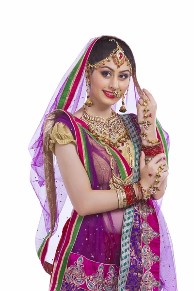 Shy Indian bride — Stock Photo, Image