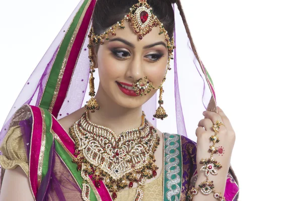 Shy Indian bride — Stock Photo, Image